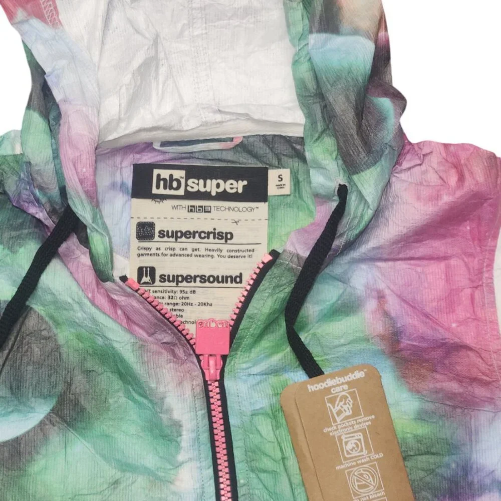 Juniors Hoodie Buddies Galaxy Built-in Headphones Lightweight Windbreaker Jacket - Picture 5 of 5